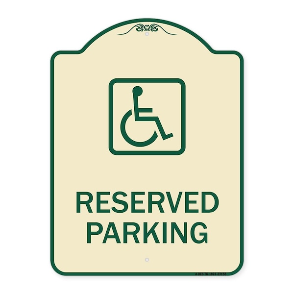Signmission Reserved Parking HandicappedBlue Heavy-Gauge Aluminum Architectural Sign, 24" x 18", TG-1824-23158 A-DES-TG-1824-23158 - main